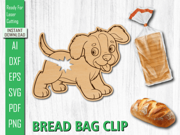 Animal Laser Puppy Dog Bread Bag Clip