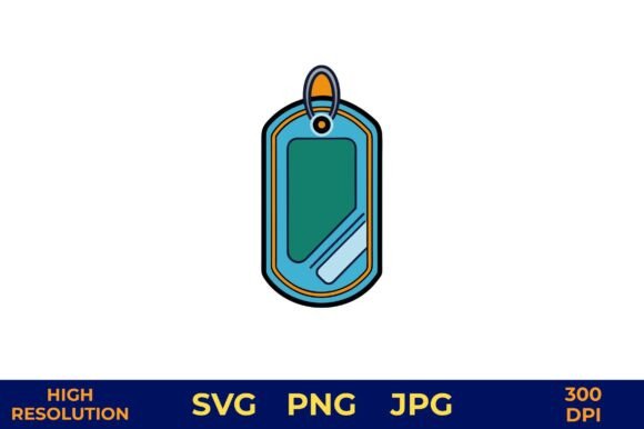 Blank Pet ID Tag Vector with Bright Review