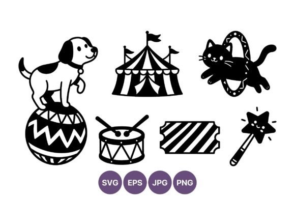 Circus Animals and Objects Vector Art Review