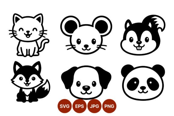 Cute Black White Animal Faces Review