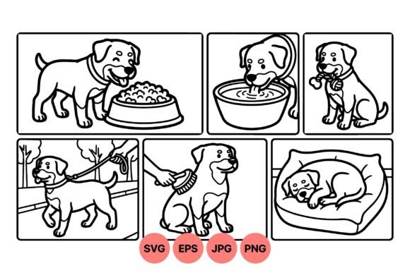 Cute Puppy Daily Routine Clipart Review