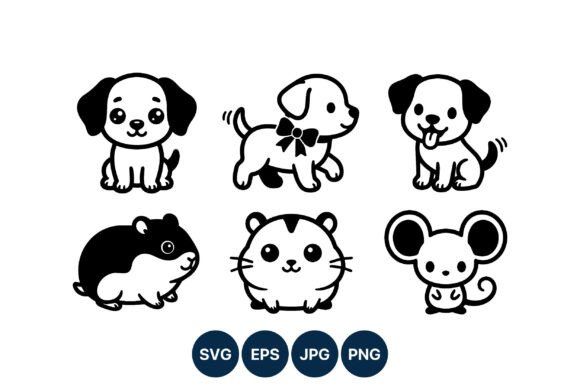 Cute Puppy Hamster Mouse Vector Set Review