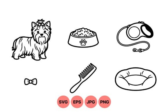 Cute Yorkshire Terrier Clipart Kit Review