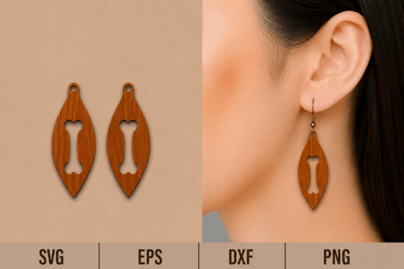 Dog Bone Wood Earrings SVG Laser Cut Review
