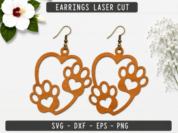 Dog Paw Laser Cut Earrings SVG File Review