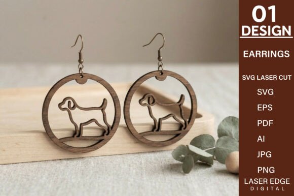 Dog Round Earrings Laser Cut SVG Review