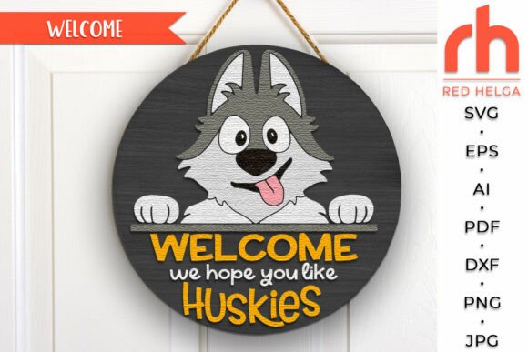Husky Door Sign SVG for Dog Lovers