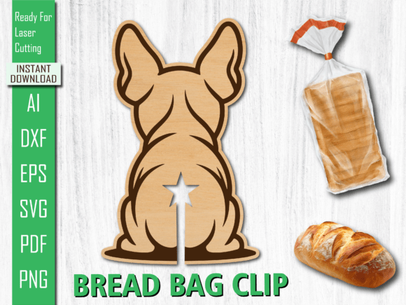 Laser Cut Back Dog Bread Bag Clip Crafts