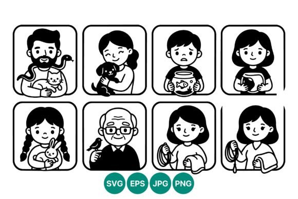 People Holding Pets Cartoon Vector Review