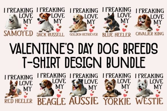 Valentine Day Dog Breeds T-Shirt Design Bundle Review