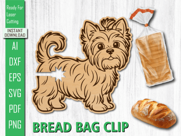 Yorkshire Terrier Dog Bread Clip Embroidery